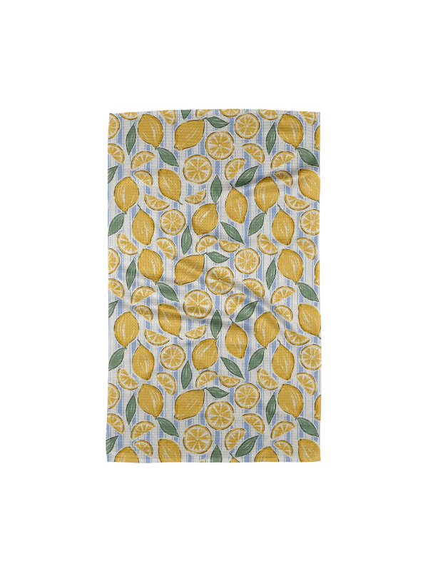 Sour Lemon Stripes Tea Towel