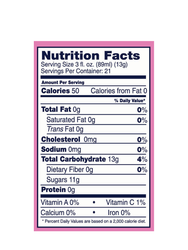 Strawberry Daiquiri in a Bag nutrition facts