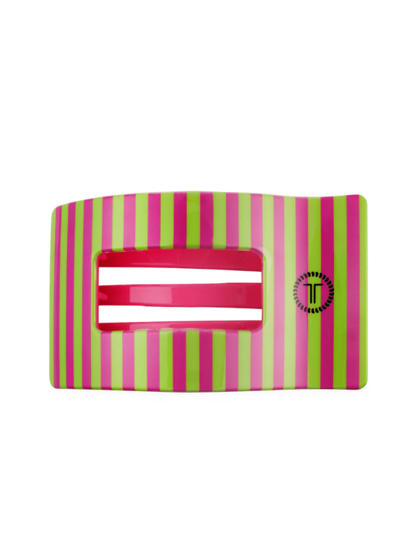pink and green Large Flat Rectangle Hair Clip