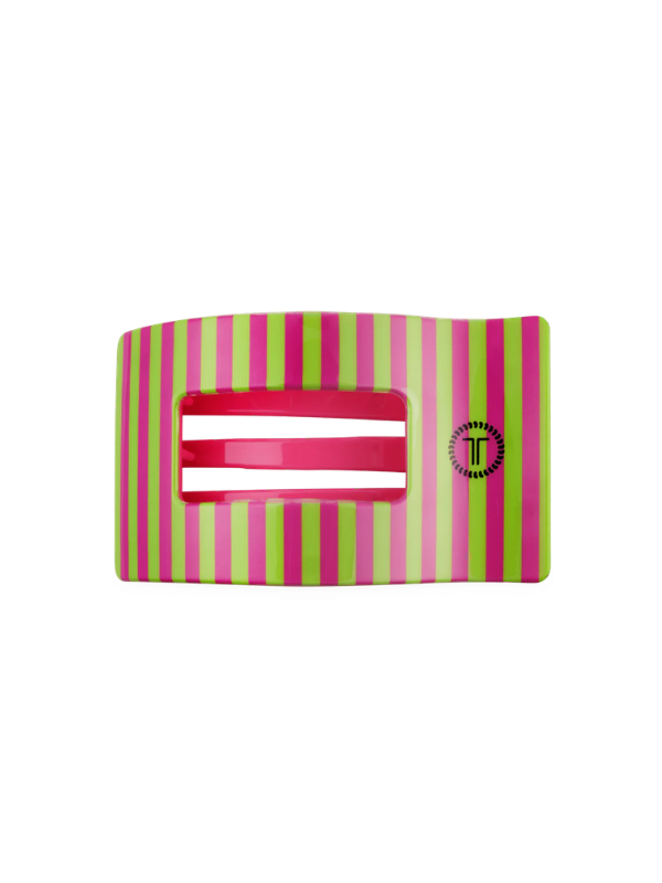 pink and green Medium Flat Rectangle Hair Clip