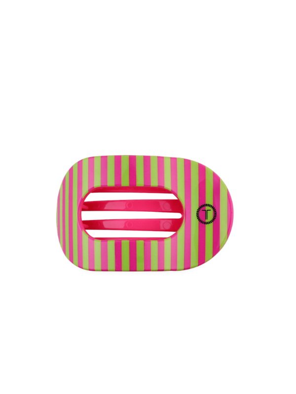 pink and green stripped clip 