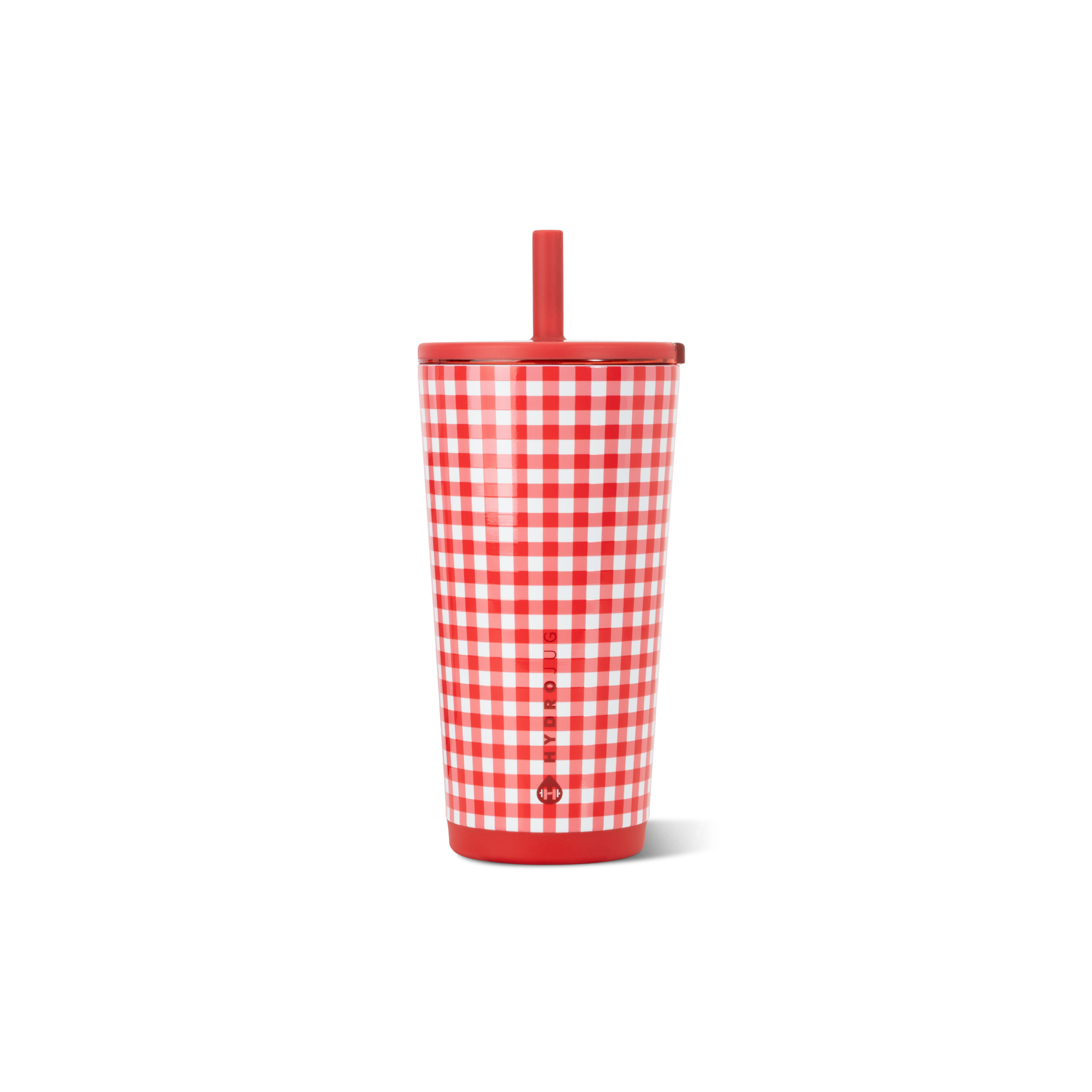 red gingham trumbler 