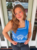 blue beach tank top