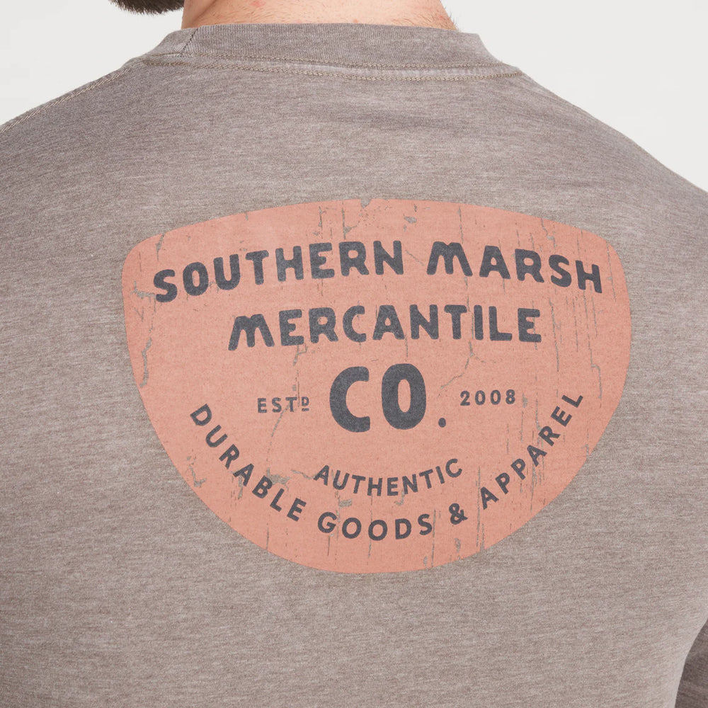 Seawash Mercantile Badge Long Sleeve Tee in Washed Dark Shale by Southern Marsh