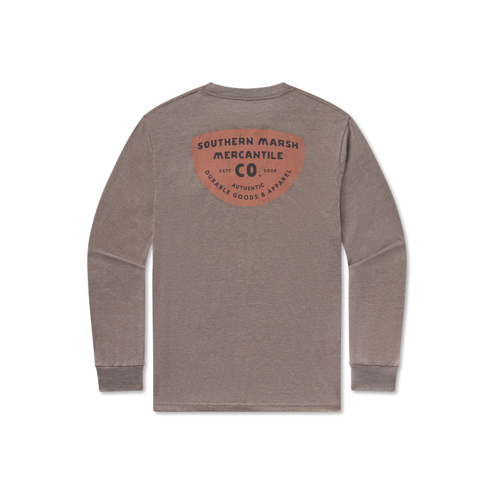 Seawash Mercantile Badge Long Sleeve Tee in Washed Dark Shale by Southern Marsh