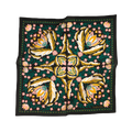 Decorative bandana with floral pattern on a black background