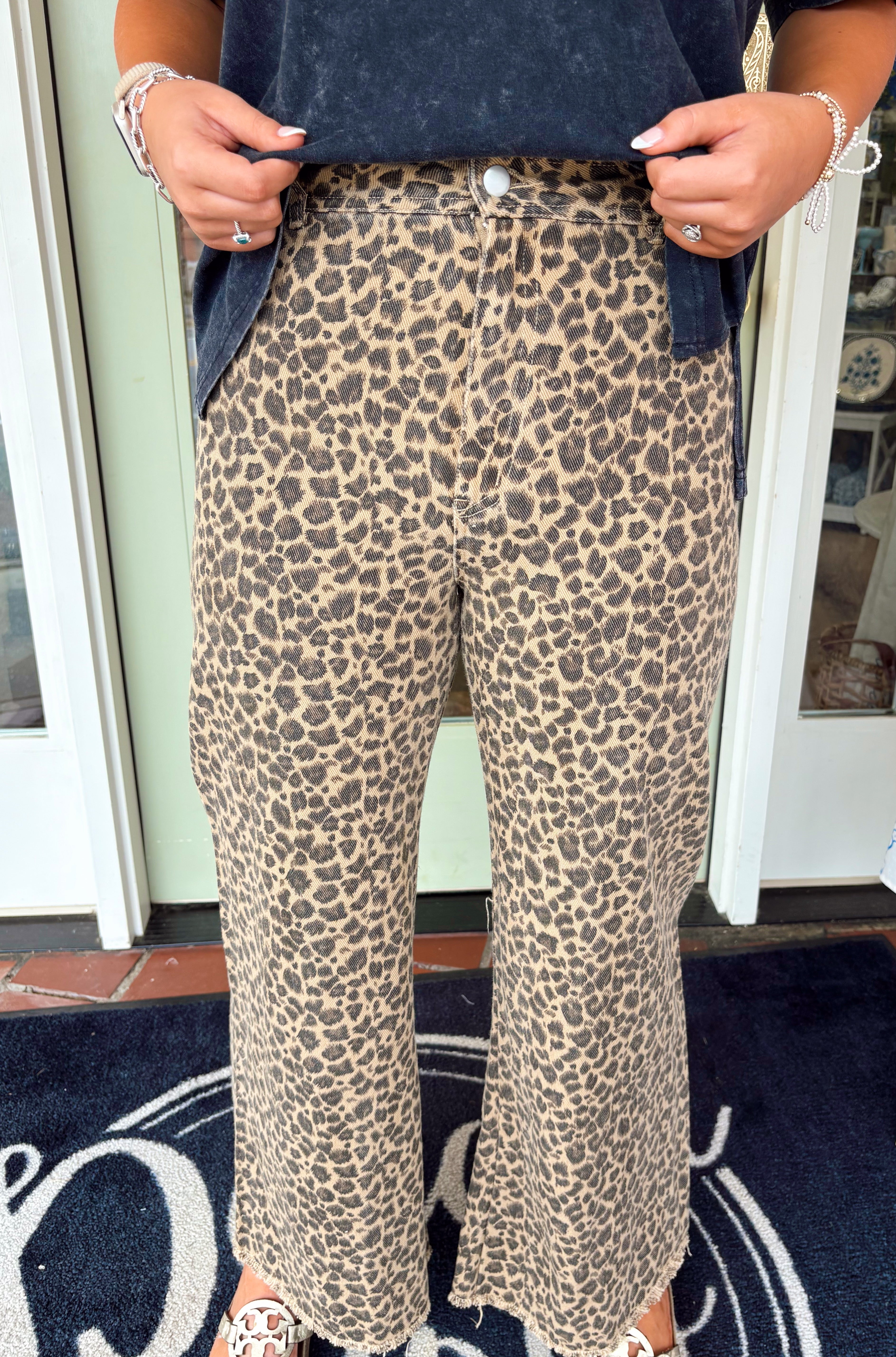 The Noah Leopard Wide Leg Pants