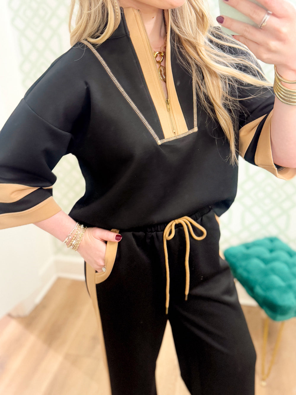 The Lennox Contrast Trim Top (S-L)
