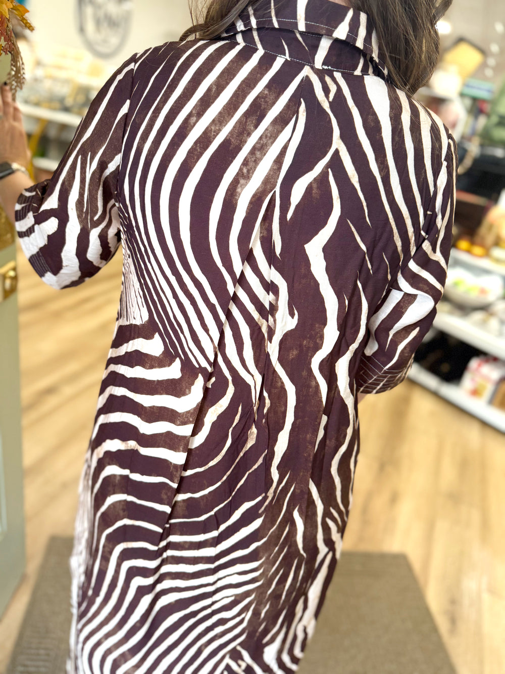 The Madaline Printed Dress in Brown (S-L)