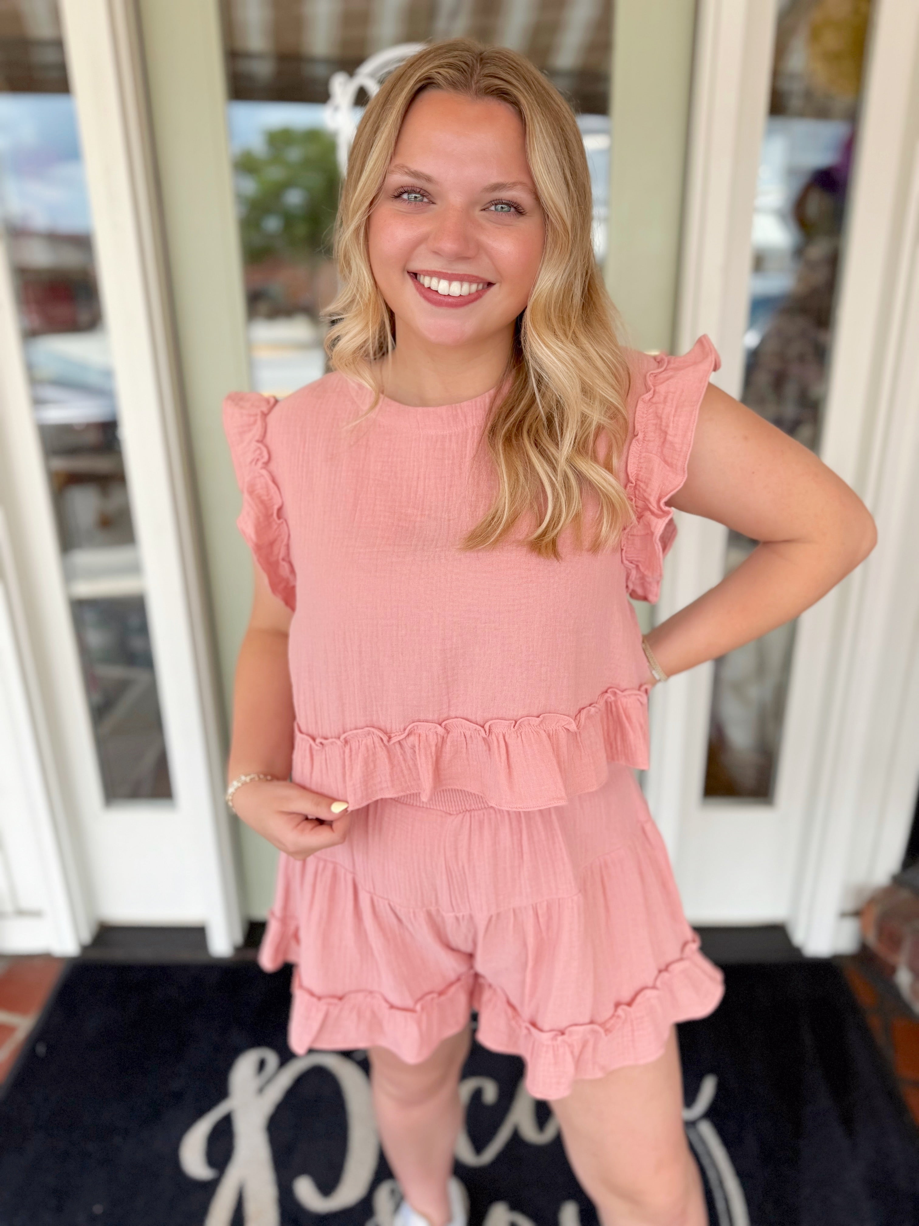 The Michele Top in Blush