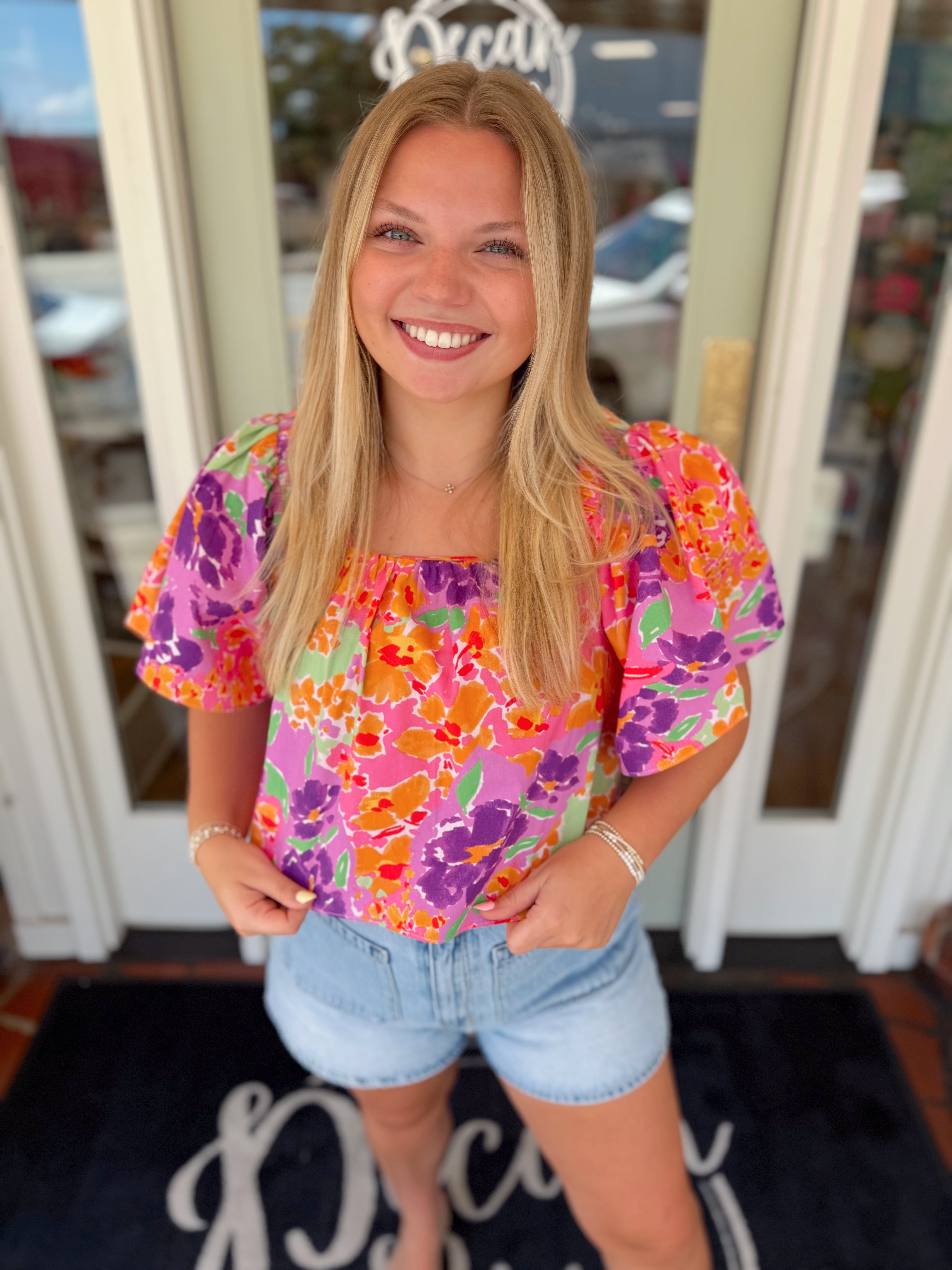 Floral Garden Square Neck Top by Karlie