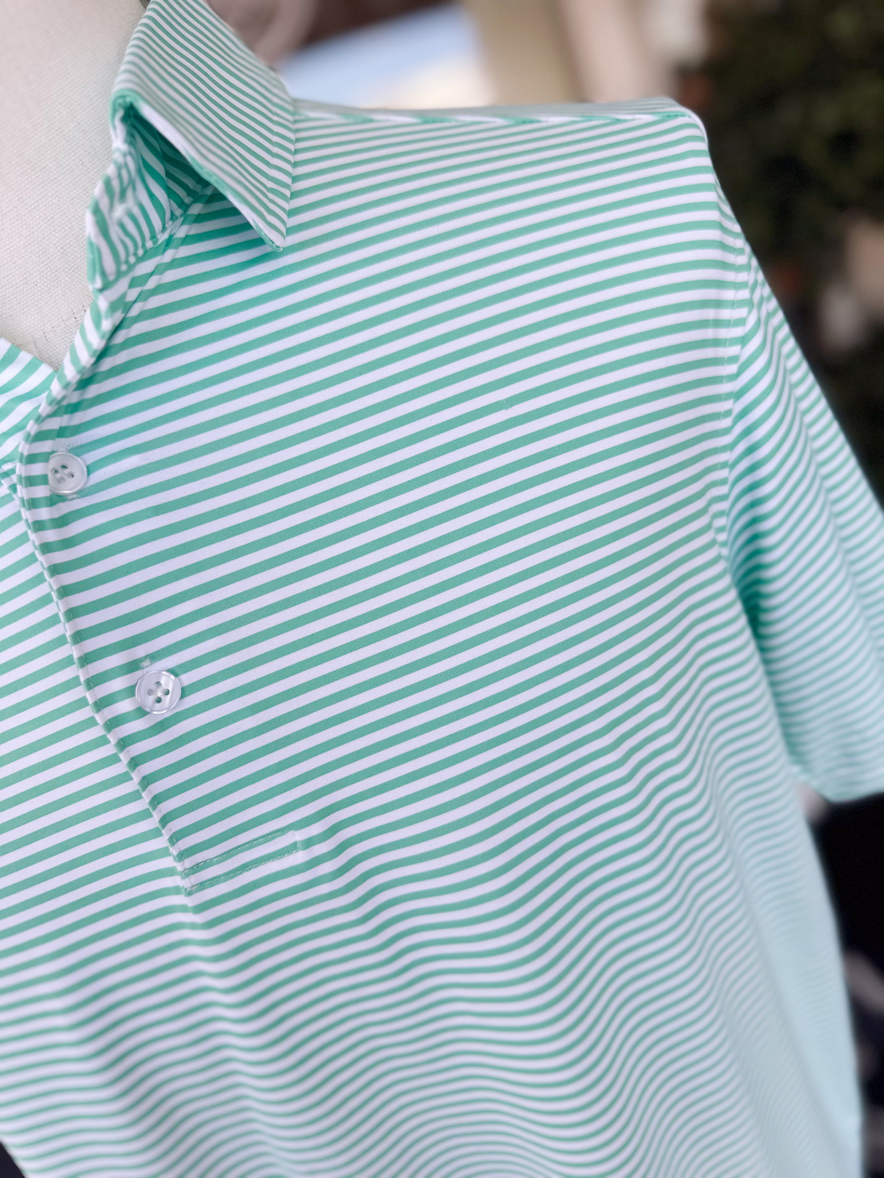 Carnival Glass and White Stripe Polo By Meripex