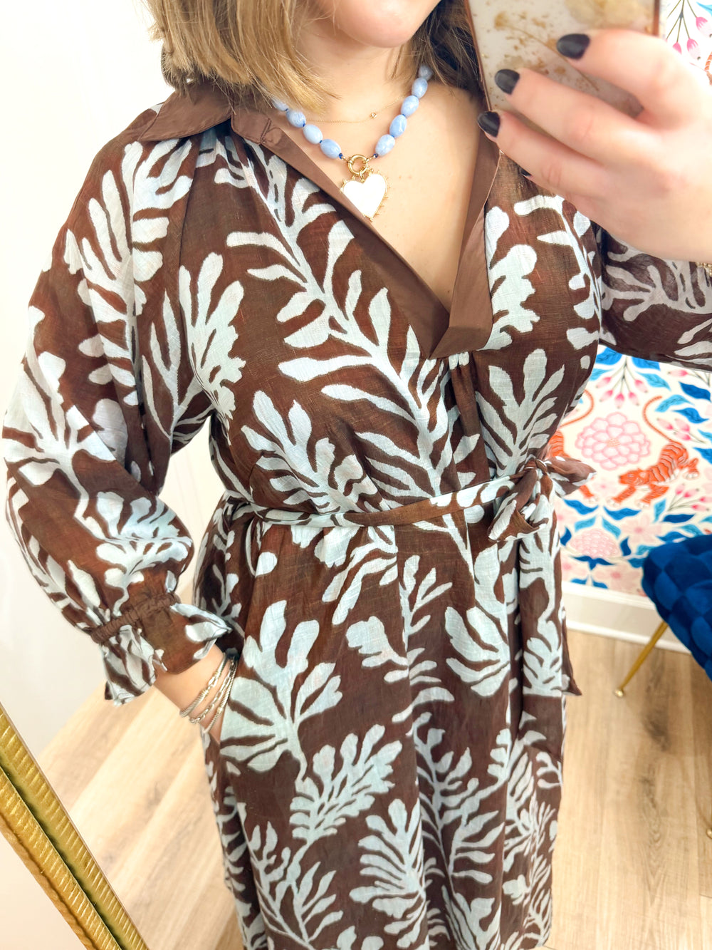 The Kendall Collared Print Midi Dress (S-L)