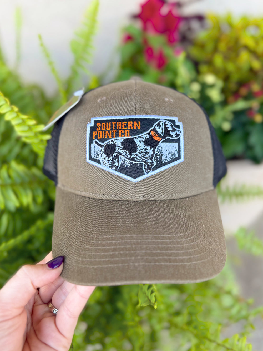 Patch Trucker Hat in Brown by Southern Point Co.