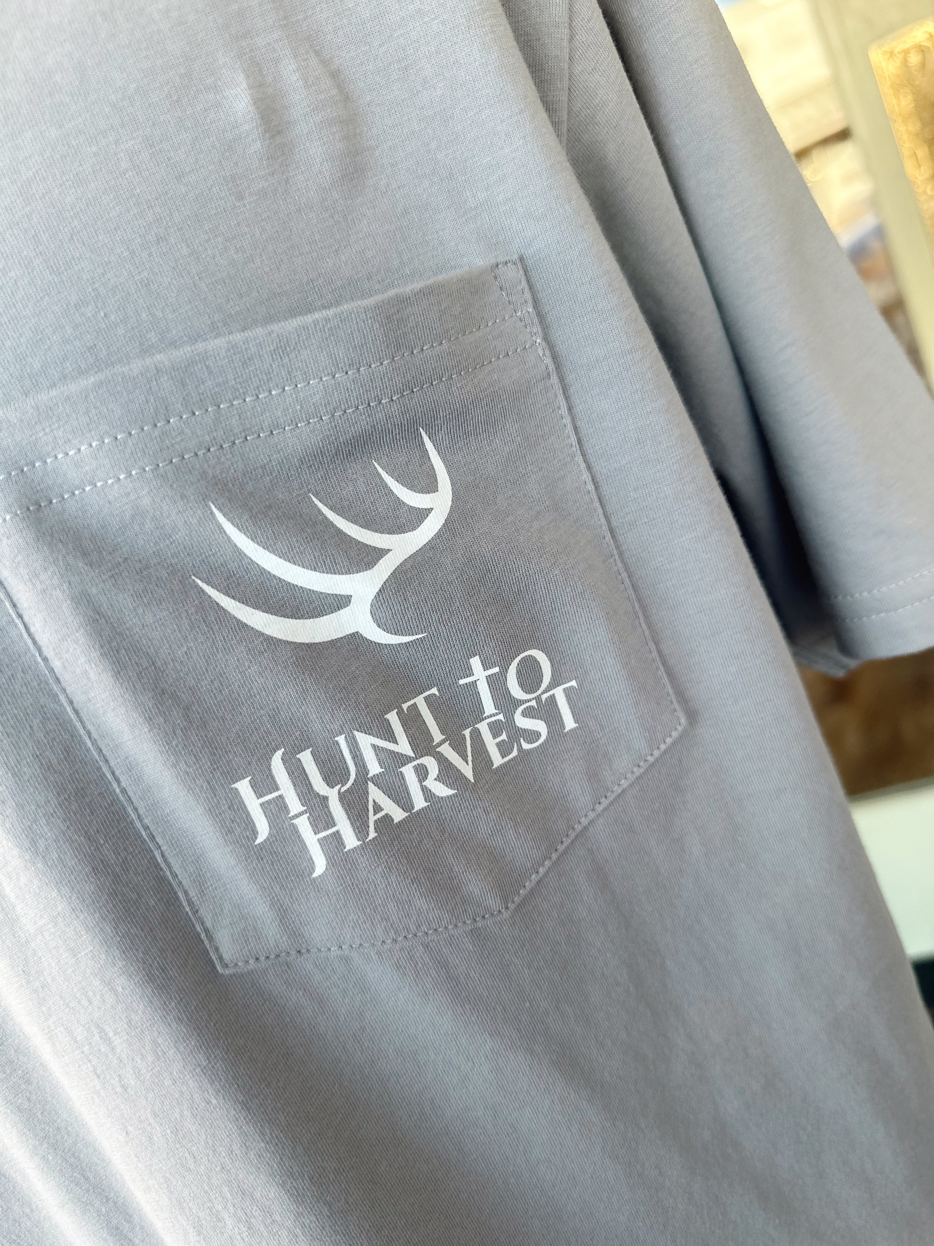 Elk Calling Tee in Oyster by Hunt to Harvest