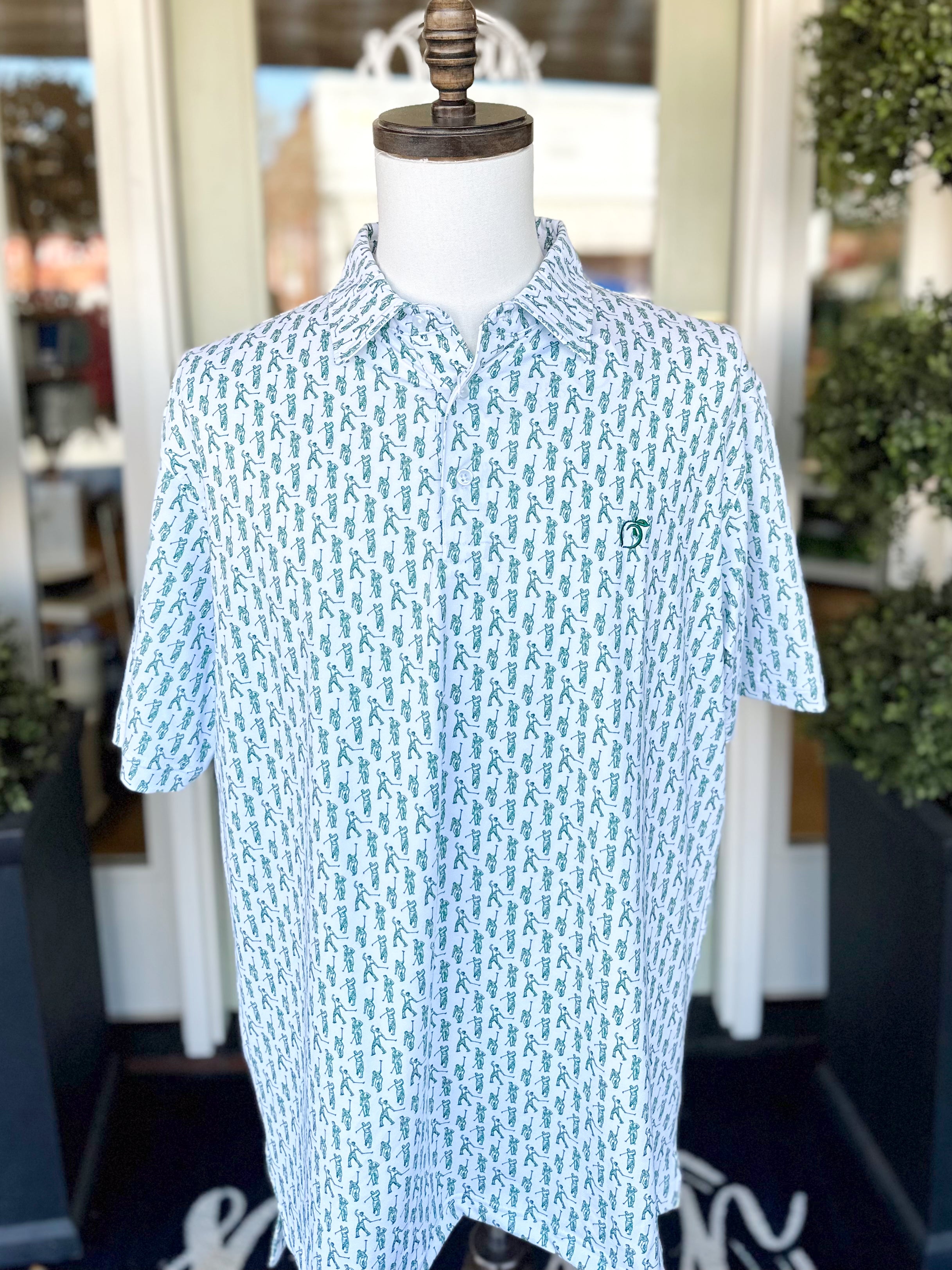 Legends of the Links Pattern Performance Polo by Peach State Pride