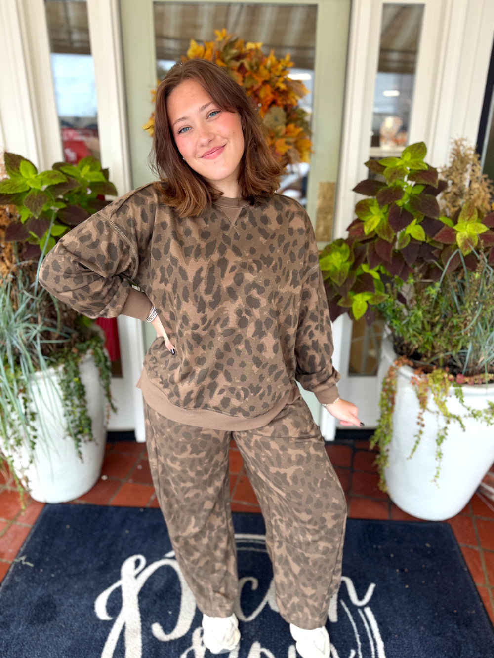 The Monica Mocha Spotted Top (S-3X)