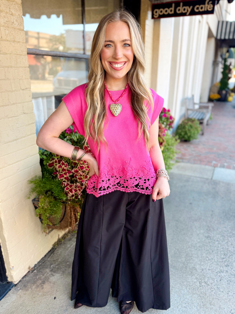 The Klara Embroidered Lace Sweater Top (S-L)