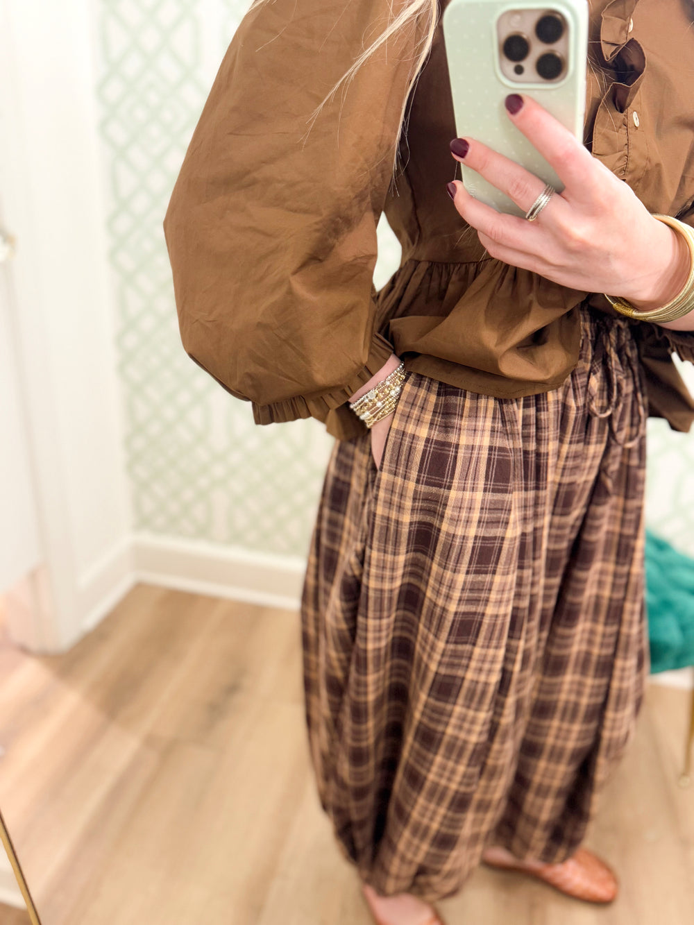 The Mia Plaid Balloon Pants(S-L)
