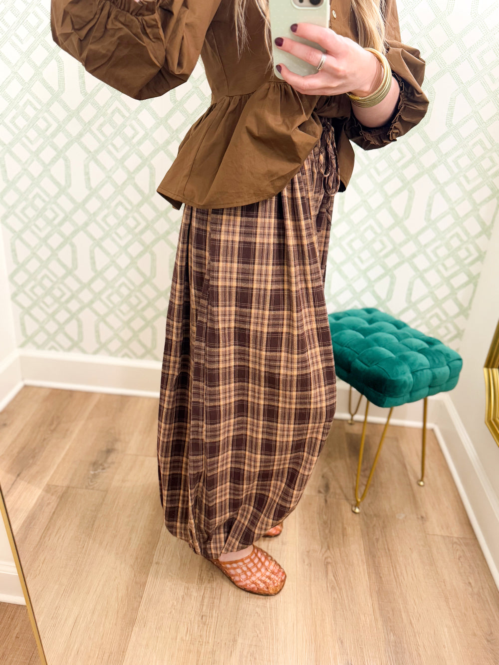 The Mia Plaid Balloon Pants(S-L)