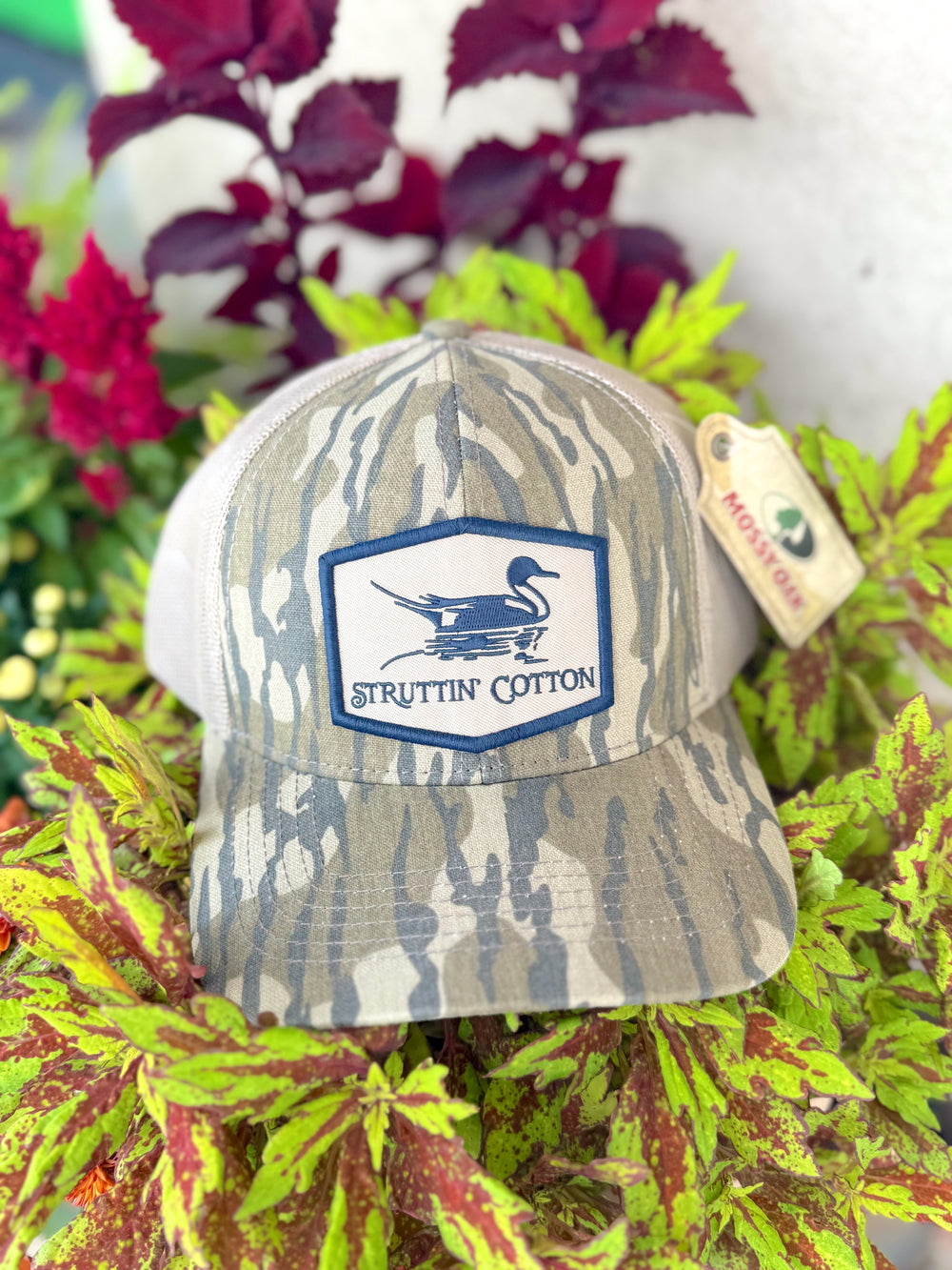 Pintail Patch Snap Back Bottomland Camo Trucker Hat by Struttin' Cotton