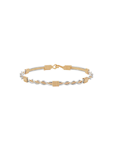 Silver and gold wire bracelet by Ronaldo, a timeless piece that can be worn for years to come