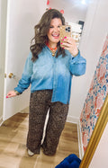 Leopard wide leg pants 
