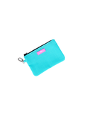 teal woven zip pouch