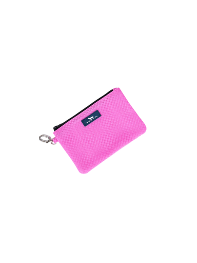 pink woven zip pouch