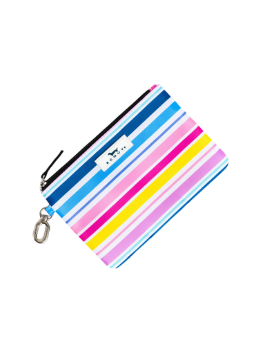The Carly Pouch in Stripe a Pose blue and pink By Scout