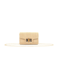 Woven handbag with a chain strap