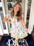 Floral mix v-neck dress with pockets