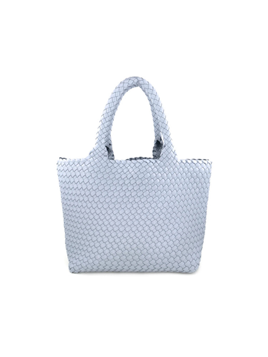 Sky Blue woven handbag with matching pouch