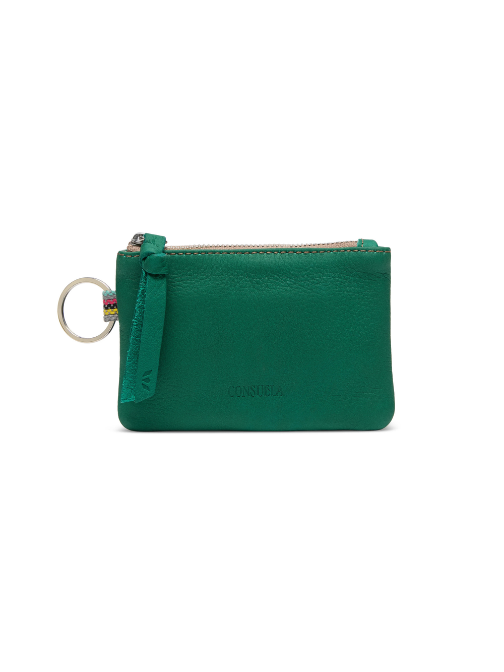 green leather wallet