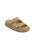 Nude Woven slide sandals