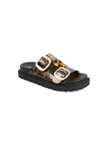 Jelly slide sandals in tortoise shell