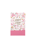 A floral planner or journal cover with the words 'trust in God's plan' in gold script, featuring pink and orange flowers on a white background with a solid pink band at the bottom.