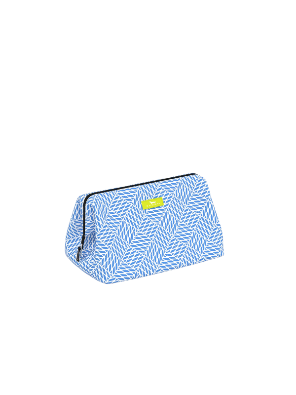 twisted blue patter makeup bag