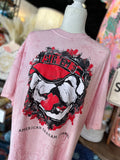 UGA Sic' Em Tee Red Acid Wash georgia bulldogs
