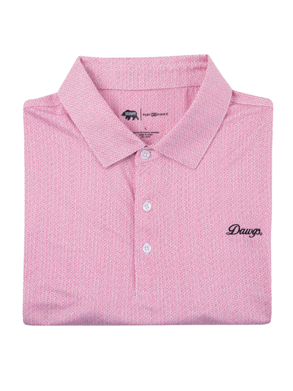 UGA Vintage Red G Printed Polo 