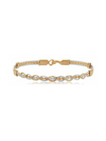 Gold and silver braided bracelet on a white background