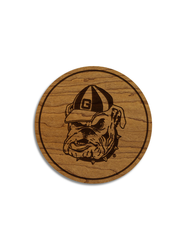 University of Georgia Bulldog Coaster in cherry