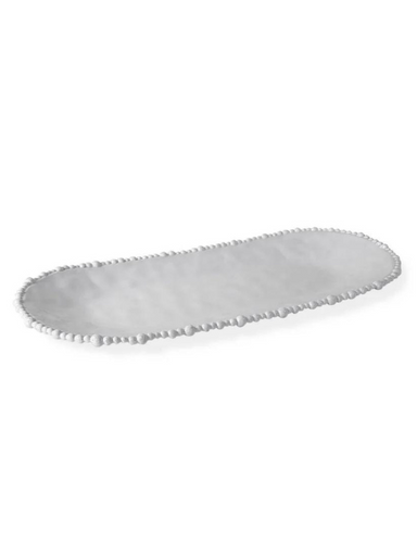 VIDA Alegria Large Oval Platter white luxury melamine beaded detail 