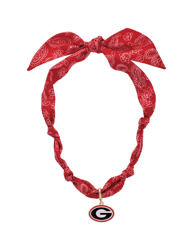 Georgia Bulldogs Logo Bandana Scarf Necklace
