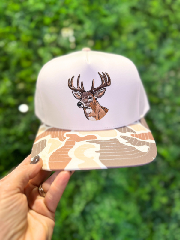 Deer Embroidered Camo Hat