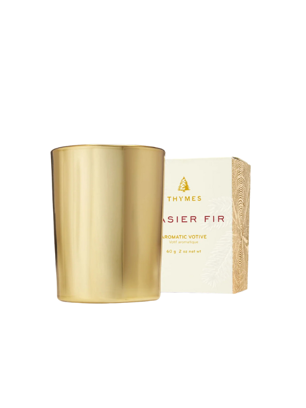 Frasier Fir Gilded Gold Votive Candle