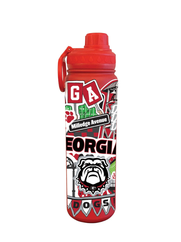 Georgia 24oz. Red Stainless Steel Bottle - Made Moment Wrap