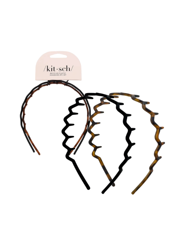Zig Zag Headband 2pc - Black & Tort By Kitsch