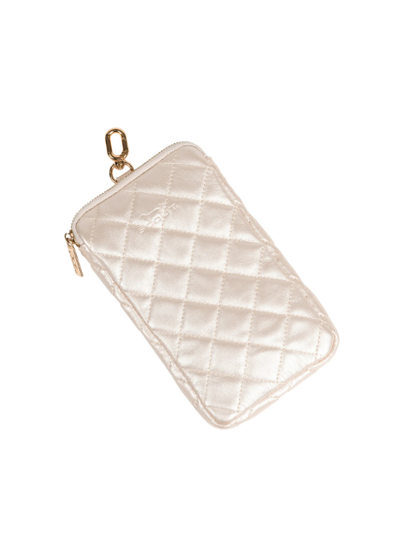 Champagne Quilted Call Me Maybe Phone Pouch By Scout
