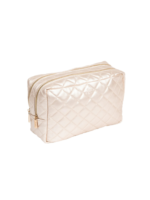 Champagne Quilted 2-Way Toiletry Bag By Scout